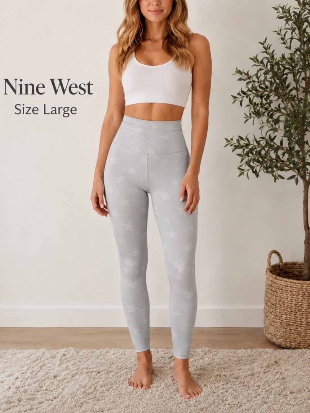 Nine West Active leggings light gray with stars
Pull on Woman Large